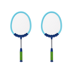 Set of 2 Badminton Rackets Blue Badminton Shuttlecocks